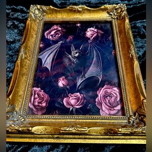Bats Roses Goth Dark Pagan Art Mythology Magic